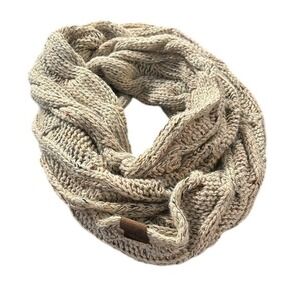CC beige and colored speckle infinity scarf